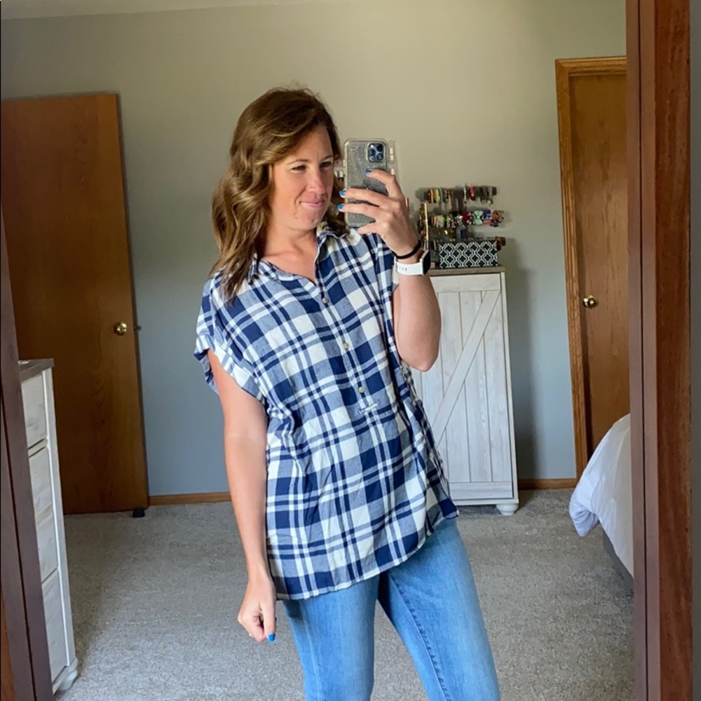 American Eagle Super soft Plaid short sleeve shirt